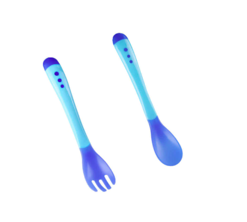 2 Piece Temperature Sensing Spoon & Fork For Baby Feeding