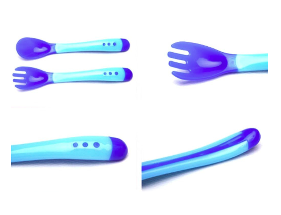 2 Piece Temperature Sensing Spoon & Fork For Baby Feeding