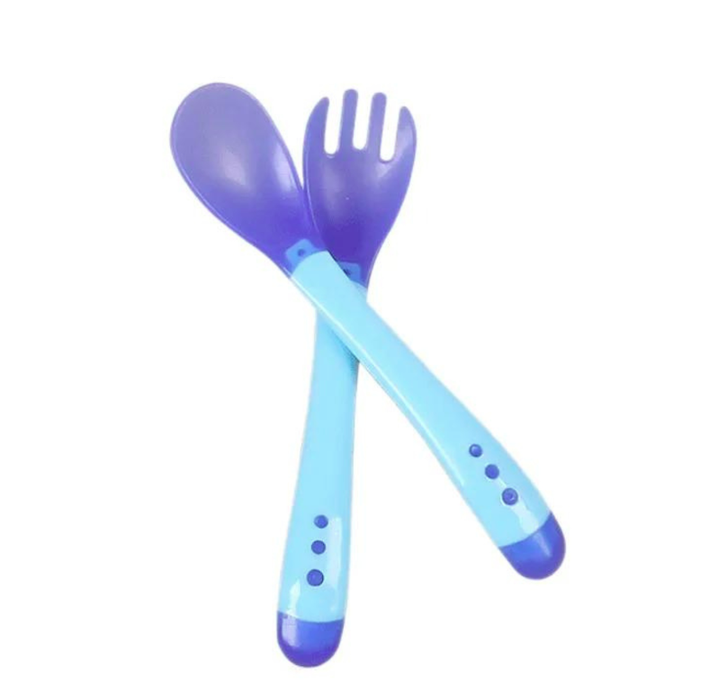 2 Piece Temperature Sensing Spoon & Fork For Baby Feeding