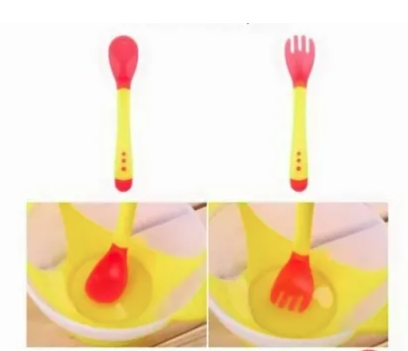 2 Piece Temperature Sensing Spoon & Fork For Baby Feeding