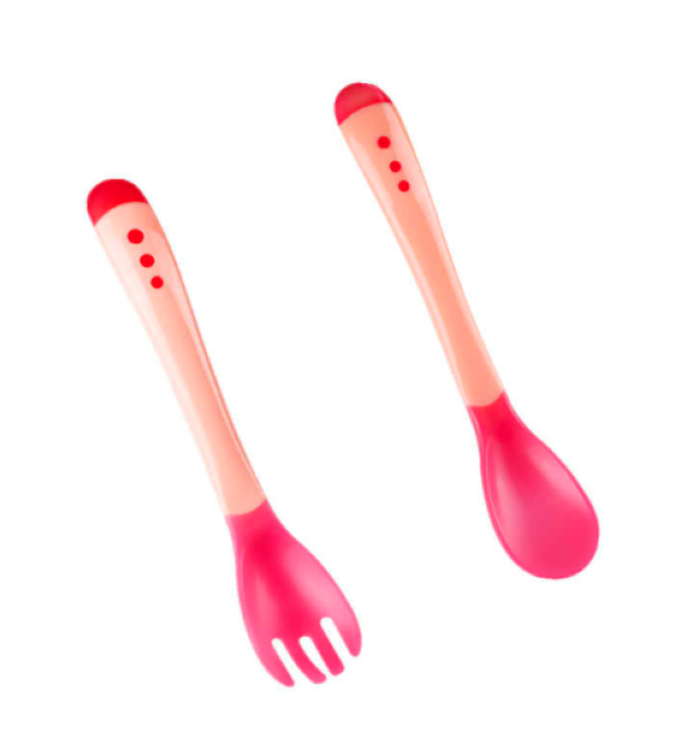 2 Piece Temperature Sensing Spoon & Fork For Baby Feeding