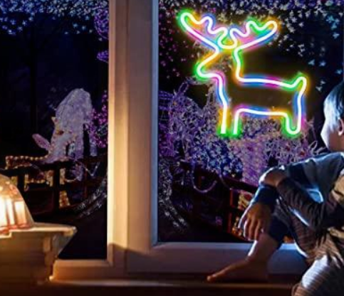 FA-A25 LED Reindeer Neon Sign Lamp USB And Battery Operated