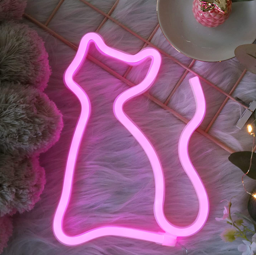 FA-A18 Cat Shaped LED Neon Sign Wall Hanging Lamp USB And Battery Operated