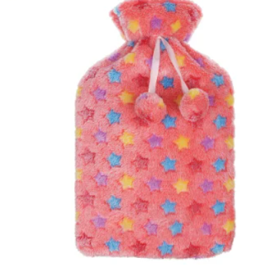 Hot Water Bottle With Coral Fleece Cover