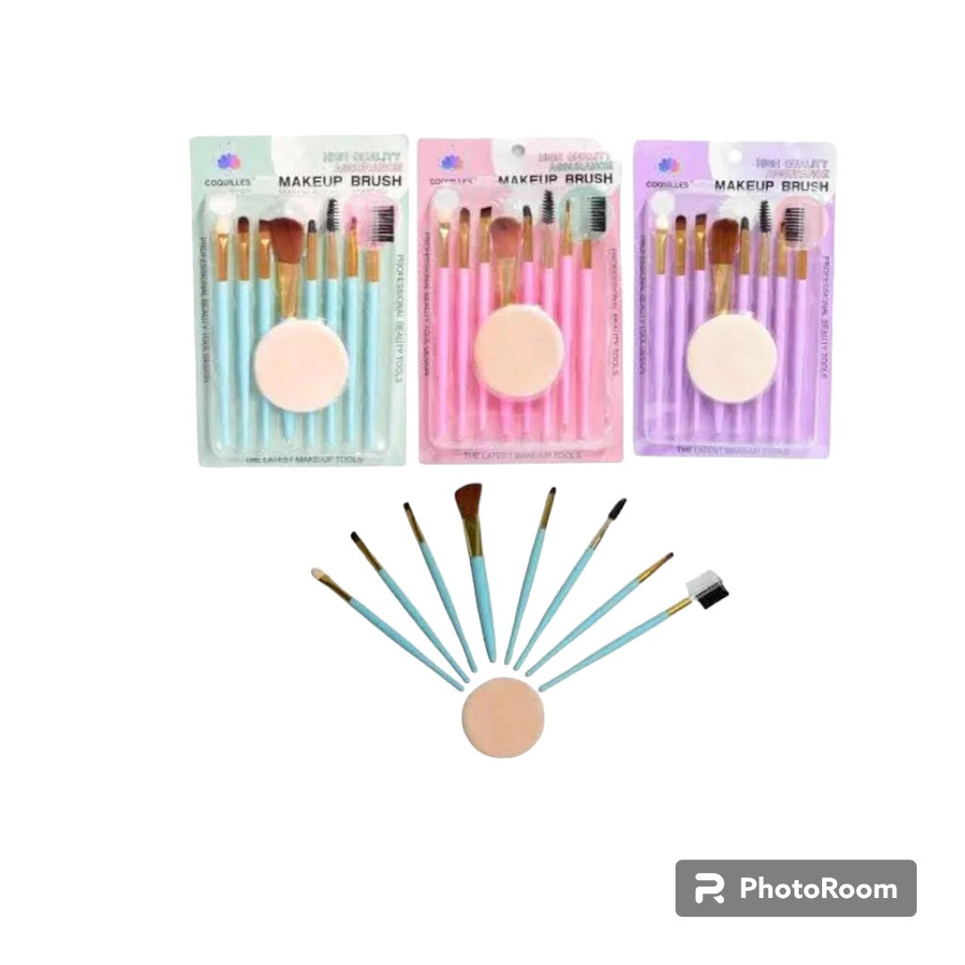 Makeup Brush Kit - 9 pcs