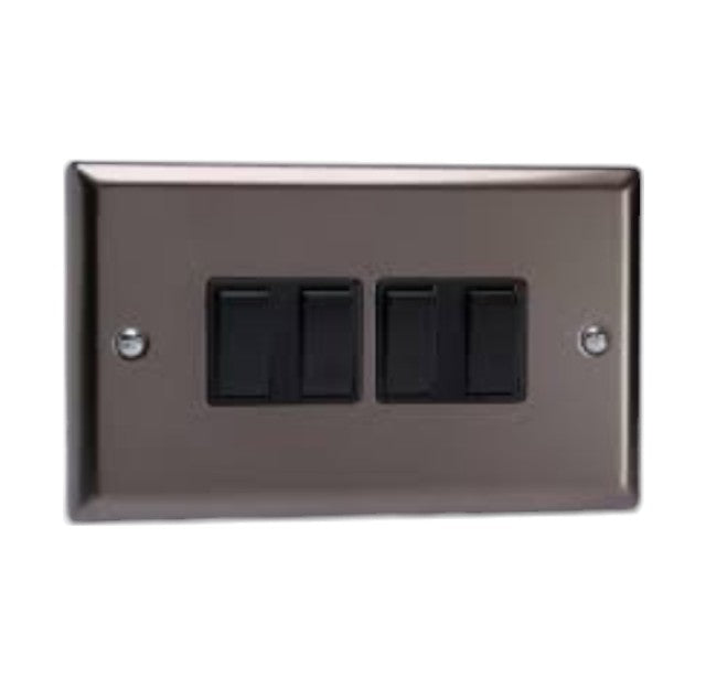 3/4 Lever Black & Silver Switch - Stainless Steel