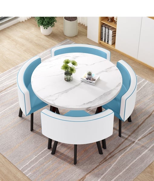 Modern Marble Top (MDF)Dining Table and Chairs Set 5pc - PreOder Sales Now Open