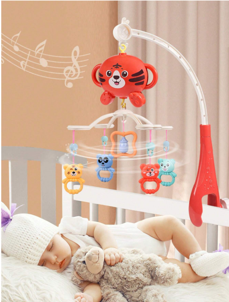 AIYINGLE-Auto Swing Happy Bed Bell With Music, Light And Remote Control