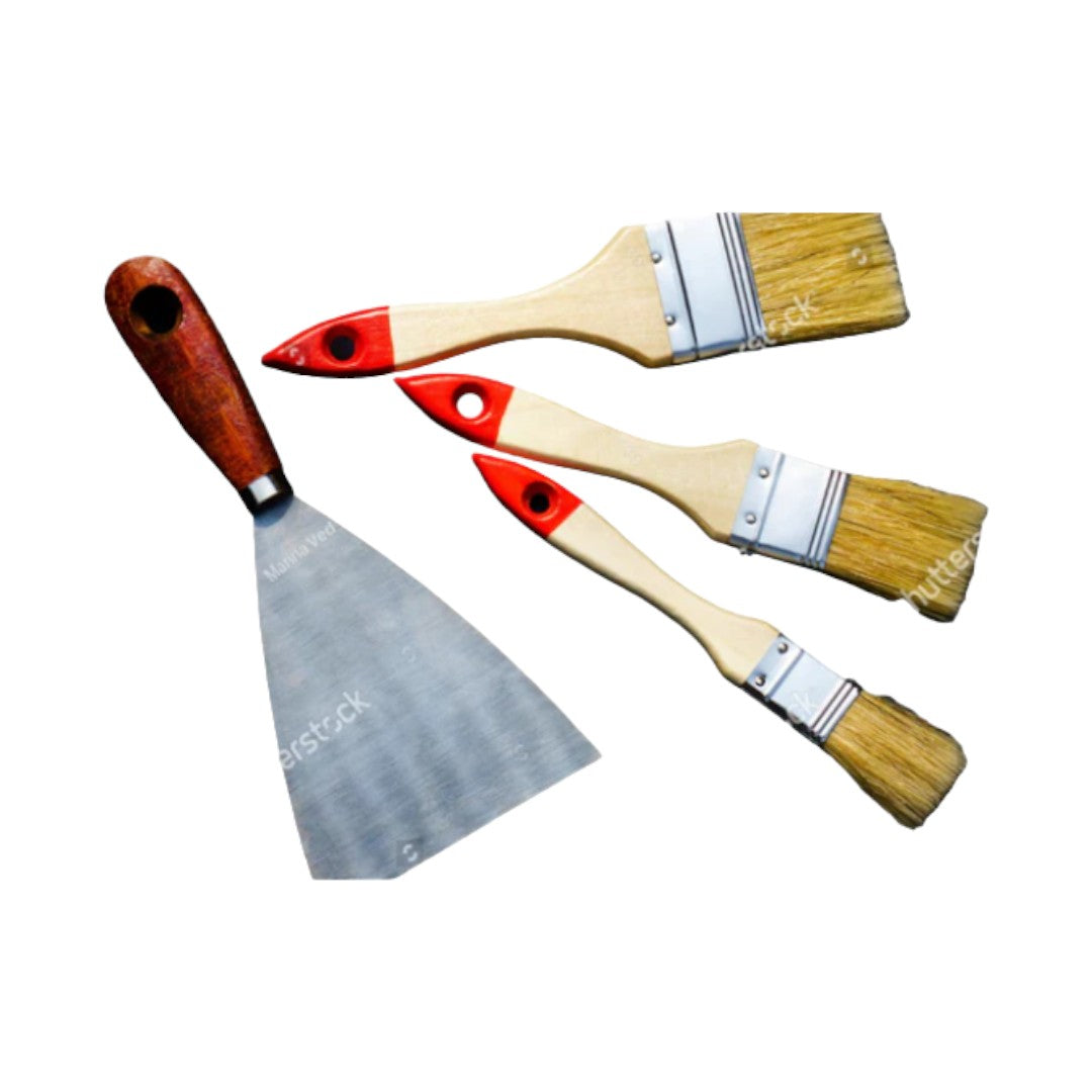 4pcs Set Paint Brush & Scraper