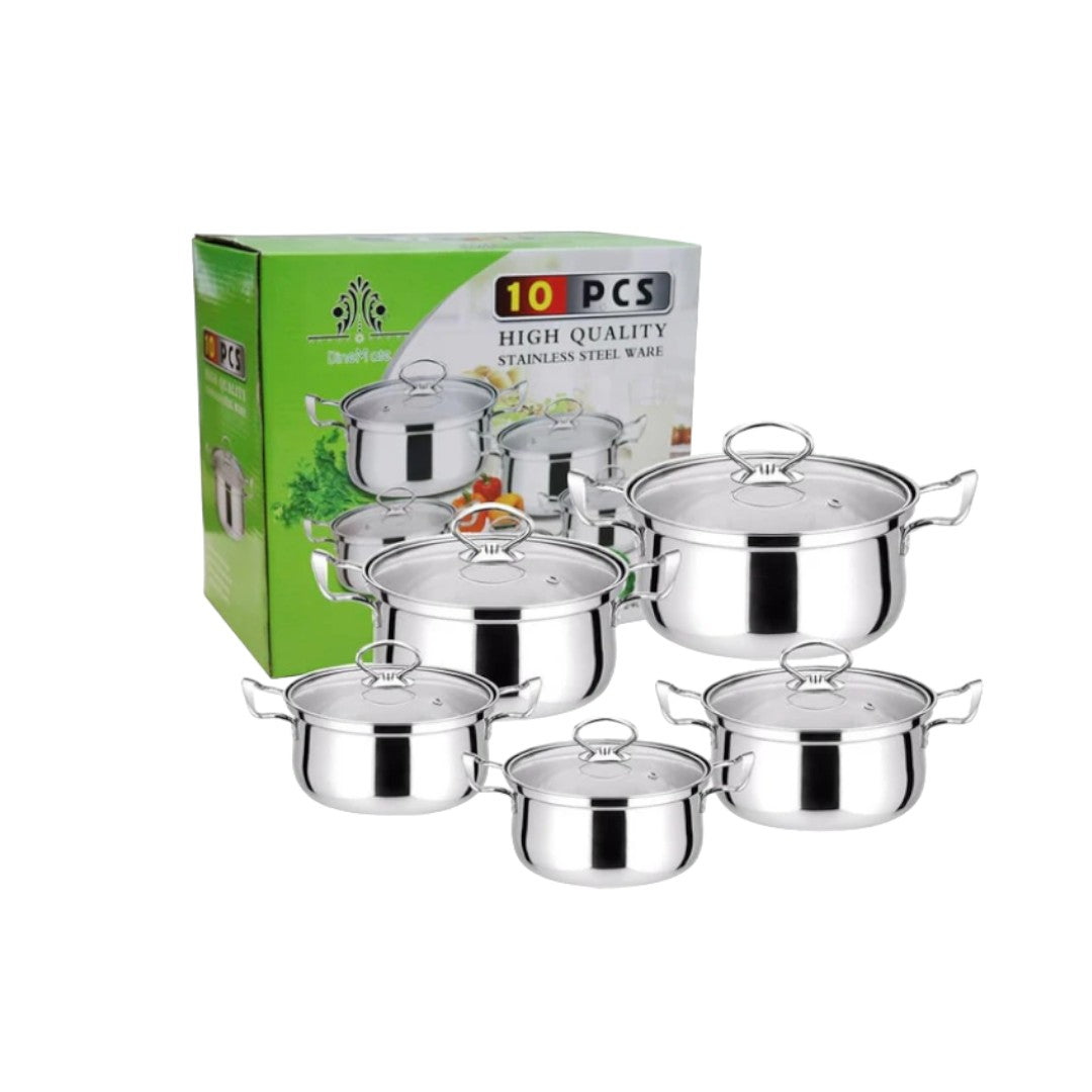 10PCS Stainless Steel Cookware Sets