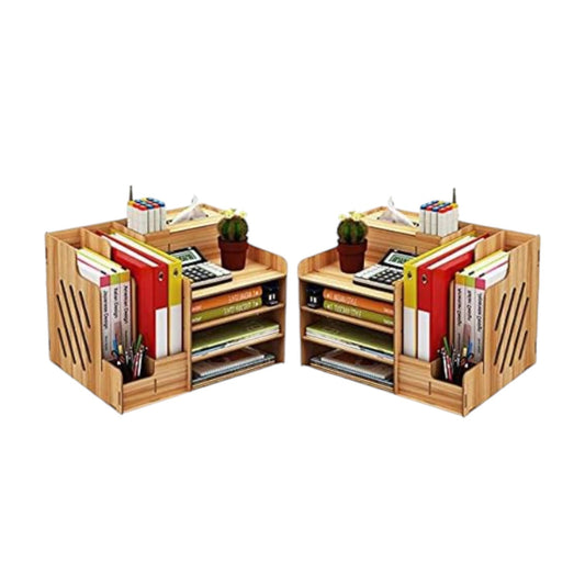 Wooden Shelves Desktop Storage Rack