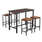 5-Piece Kitchen Dining Set with Height Bar Table & 4 Chairs