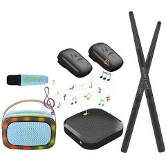 Virtual Air Electric Drumstick Kit Inc BT Speaker & Mic - Various Options