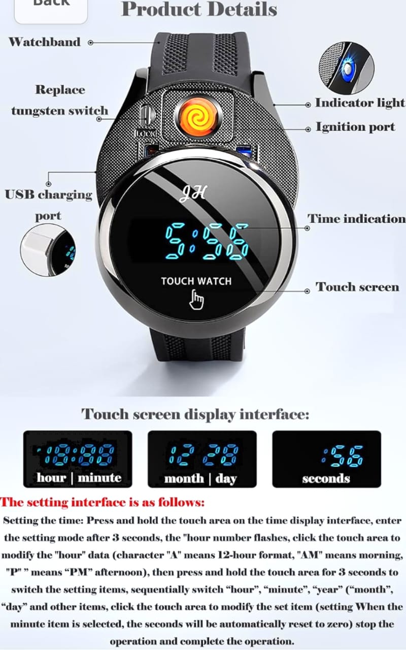 Cigarette lighter Watch, Multifunctional