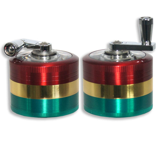 Aluminum Cannabis, Tobacco Grinder with Clear Cover and Handle