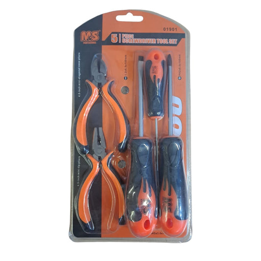 5 Pcs Pliers/Screwdriver Tool Set