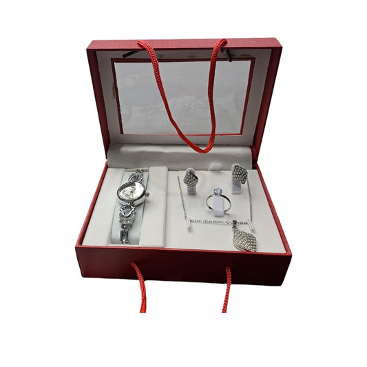 Women Watch Gift Box With Bracelet and Ear stud