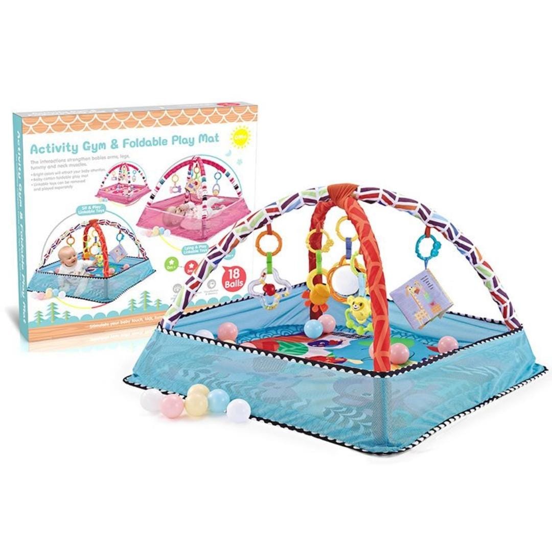 Baby Activity Gym & Foldable Play Mat with 18 Balls