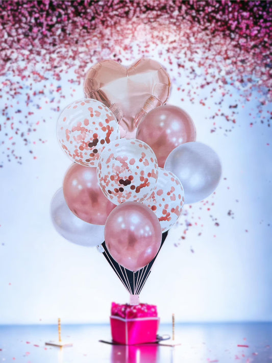 Rose Gold Balloon Bouquet - 9 Piece