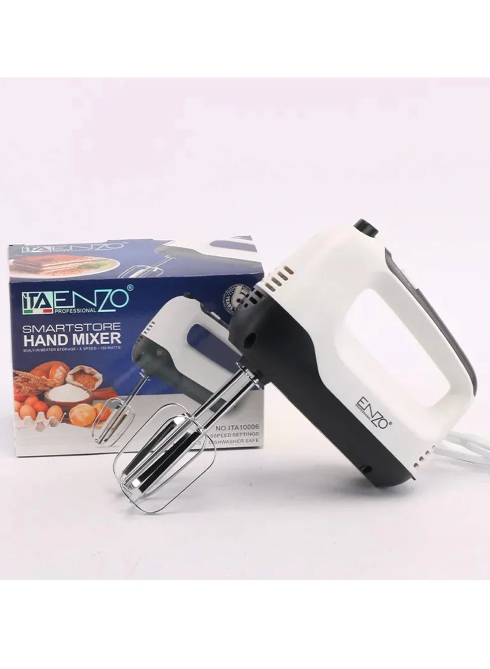 ENZO Professional Multi-Function Stainless Steel Low Noise Kitchen Electric Handheld Mixer