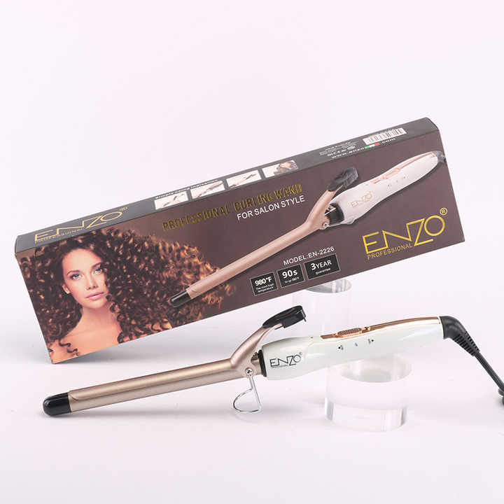 ENZO High Quality LED Display Barrel Hair Curling Iron Professional Salon Use Electric Spin Hair Curler