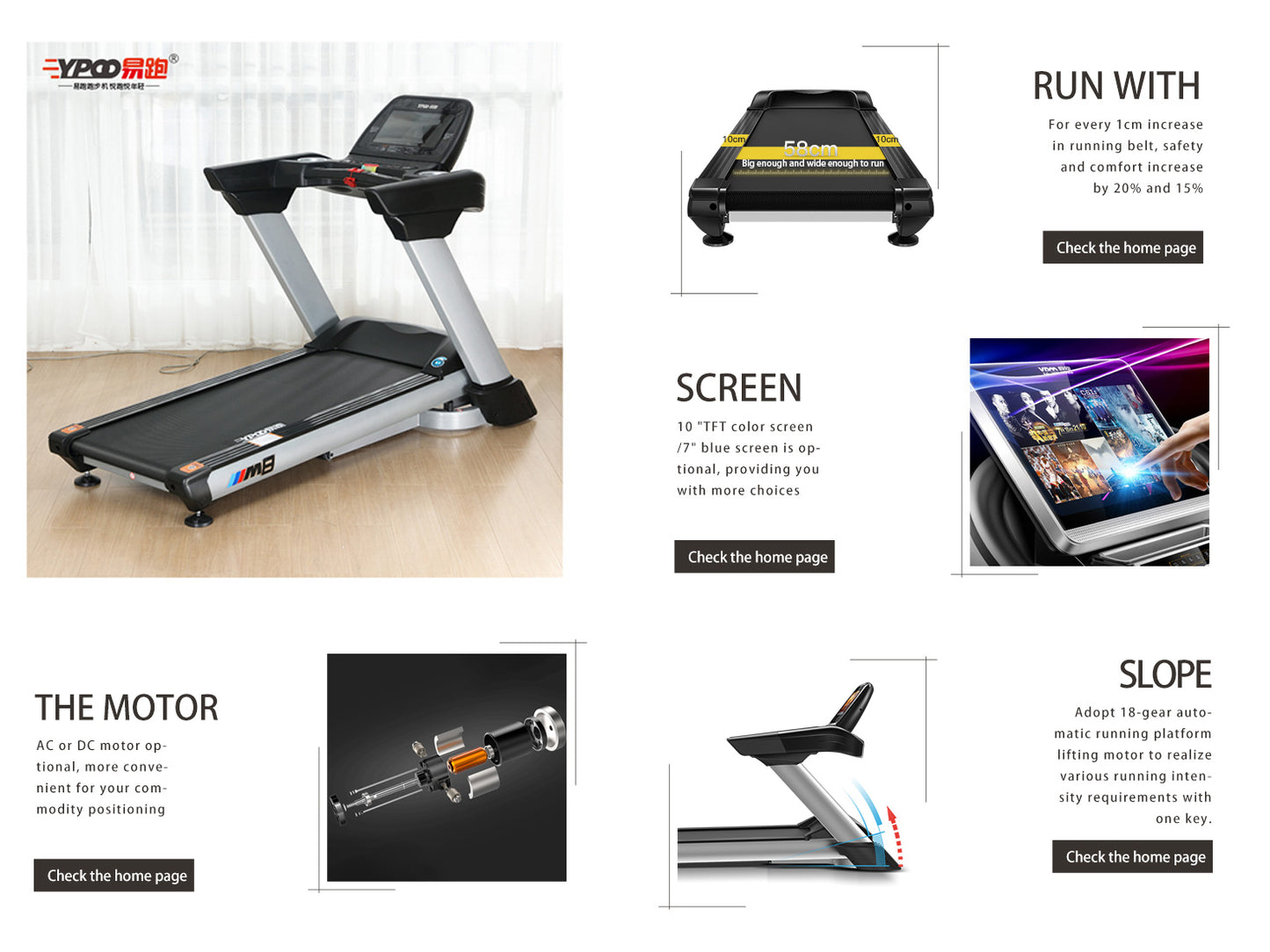 PRO-SPORTZ M8 Commercial Motorized Treadmill Machine Inc 15.6” TFT Screen, Watch Netflix or Google Capabilities Inc Bluetooth. Fitted With Kinomaps, Zwift & Yfit Apps