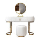 Modern Luxury Dressing Table Marble Top Steel Legs Console Table With Mirror And Stool