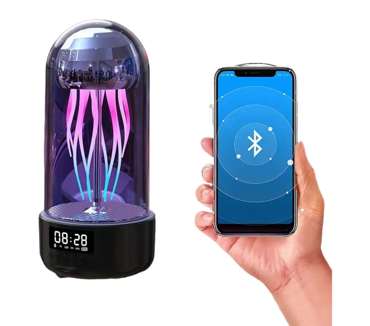 Luminous Jellyfish Lamp WithBuilt in Clock & Speaker - Rechargeable