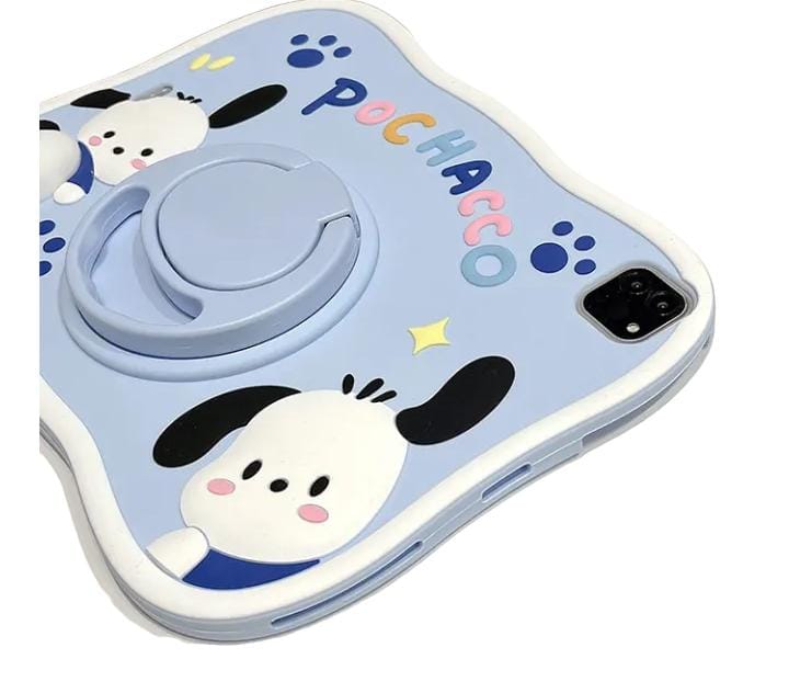 Pochacco Cartoon Silica Gel Soft 360°Rotating Bracket Tablet Case