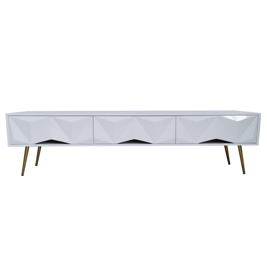 White and Gold TV Stand