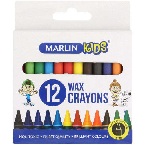 Marlin Wax Crayons 12 Crayons