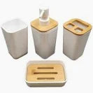 Bathroom Bamboo Accessories set 4pcs