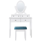 Dressing Table Set with Mirror 4 Drawers Makeup Desk Chair