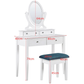 Dressing Table Set with Mirror 4 Drawers Makeup Desk Chair