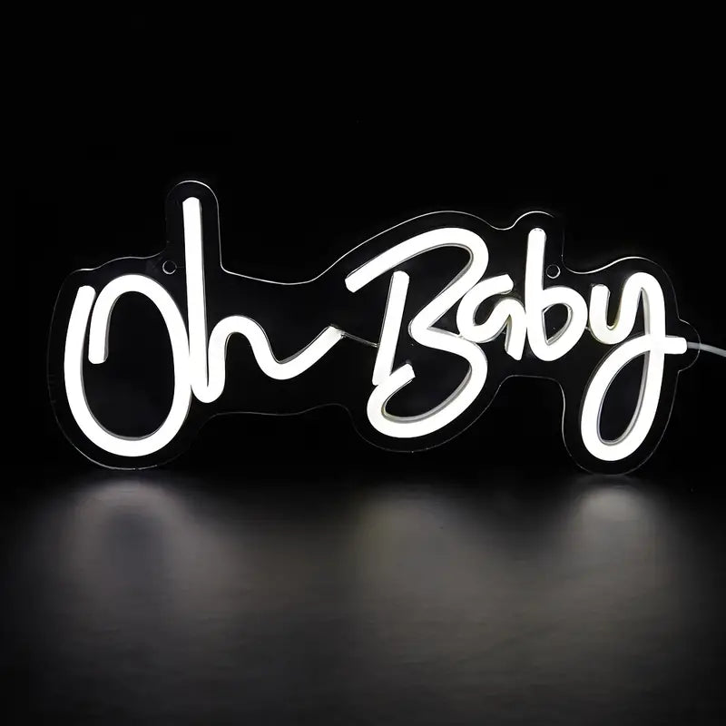 1pc LED Neon Sign Oh Baby Letter Night Lights