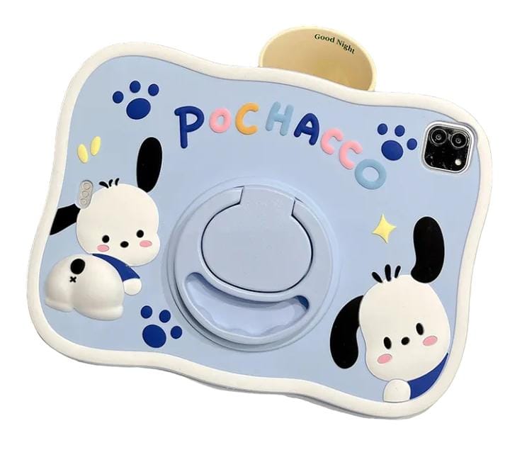 Pochacco Cartoon Silica Gel Soft 360°Rotating Bracket Tablet Case