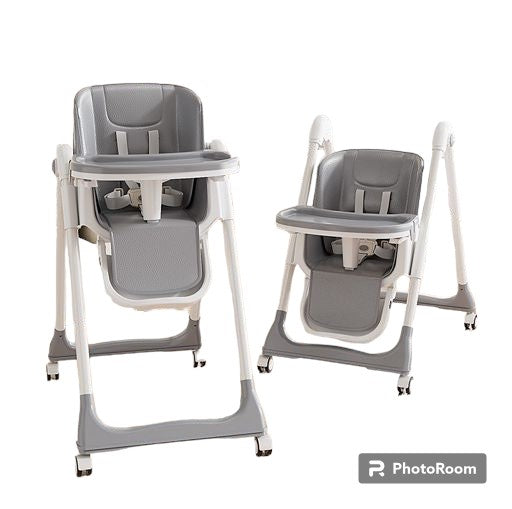 Adjustable Toddler High Chair with Wheels for Dining Table or Travel