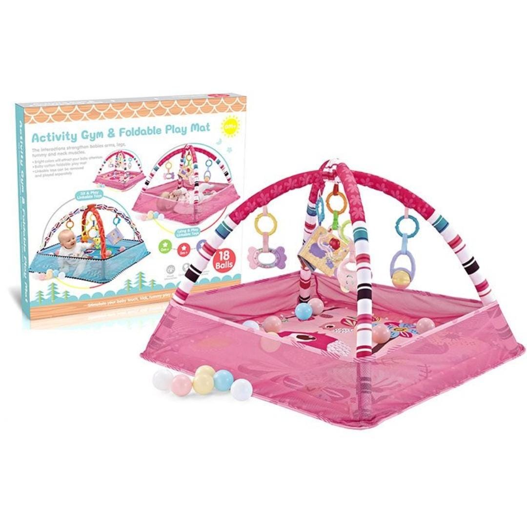 Baby Activity Gym & Foldable Play Mat with 18 Balls