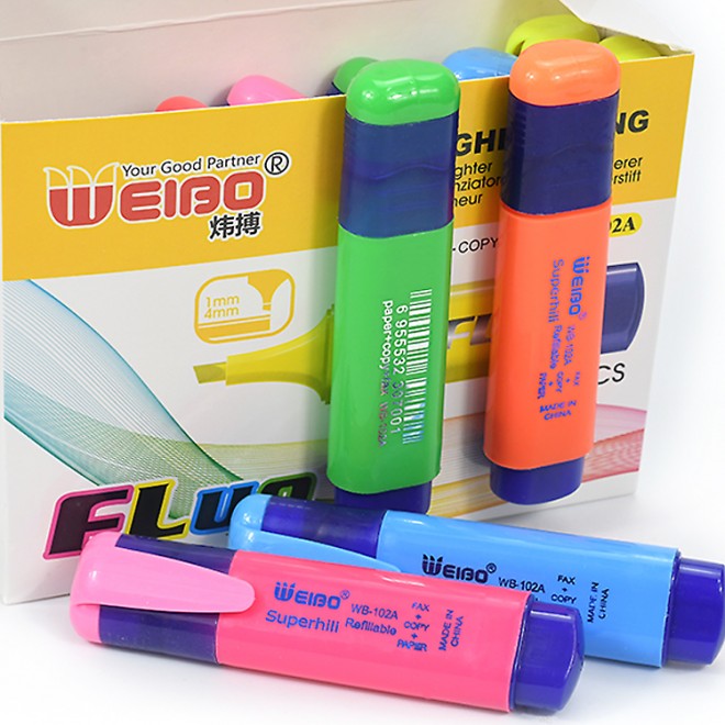 Creative Color Fluorescent Highlighter Pen 12pcs