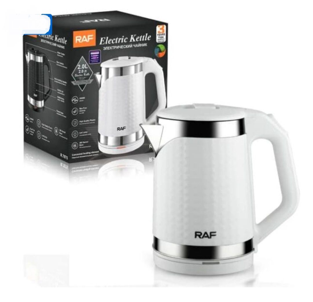 2.0 Liter Stainless Steel Bodied Electric Kettle with Silver Trim - Black