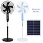 Solar Fan Rechargeable Stand Fan with FREE Solar Panel 3 Modes 16 Inches 45cm Stand Fan with USB/Light AC/DC White/Black