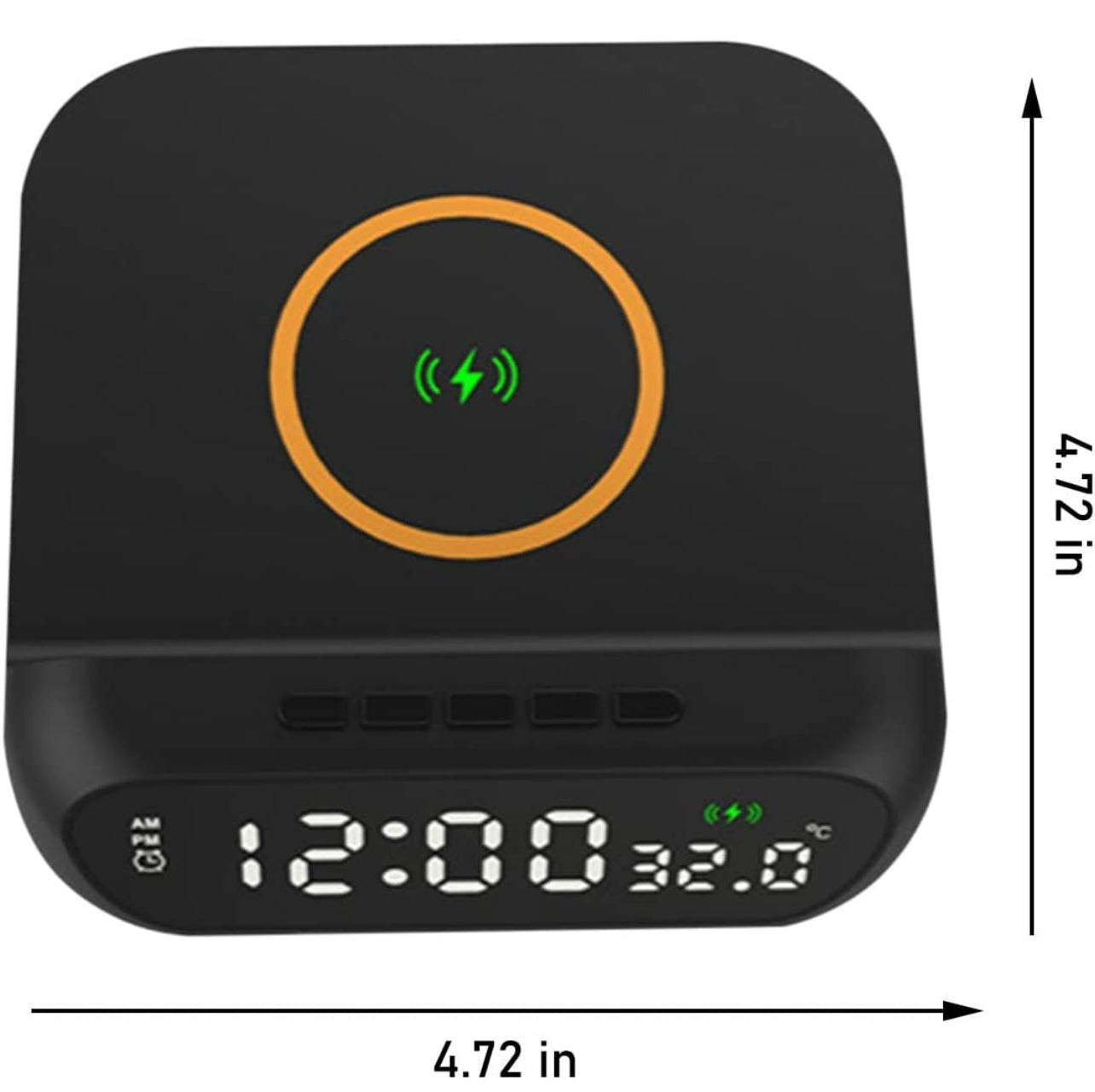 3 In-1 15W Wireless Charger Clock LED Digital Display Alarm Clock Temperature Display Wireless Charging Bracket