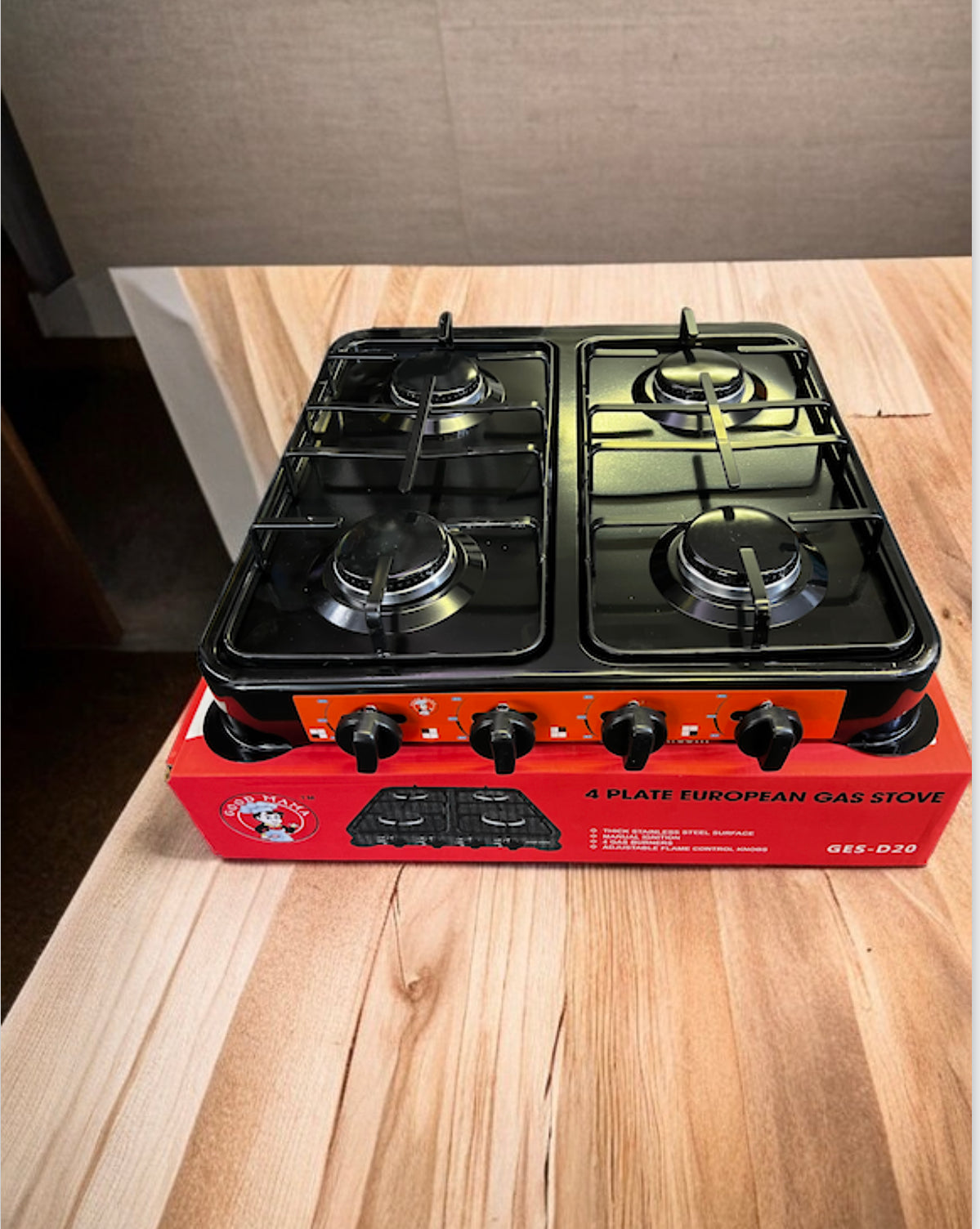 4 Plate Black European Style Gas Stove