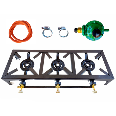 3 Burner Gas Cooker Inc Gas Regulator Kit