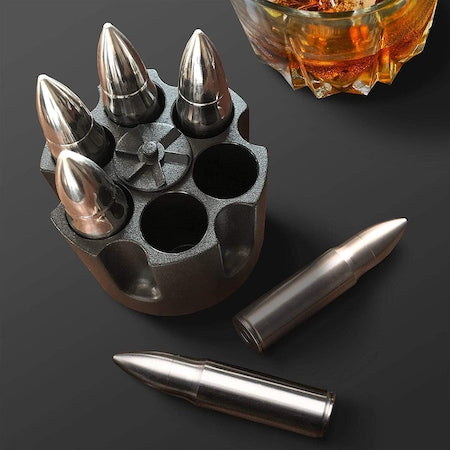 Whiskey Bullet Stones, Stainless Steel Whisky Rocks, Reusable ice cube Metal Ice