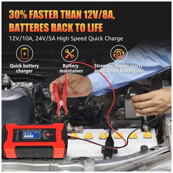 GEL & AGM 12V and 24V Intelligent Pulse Repair Battery Charger