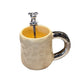 INS Style Electroplated Puffy Coffee Mug with Bearbrick Spoon - 400ml