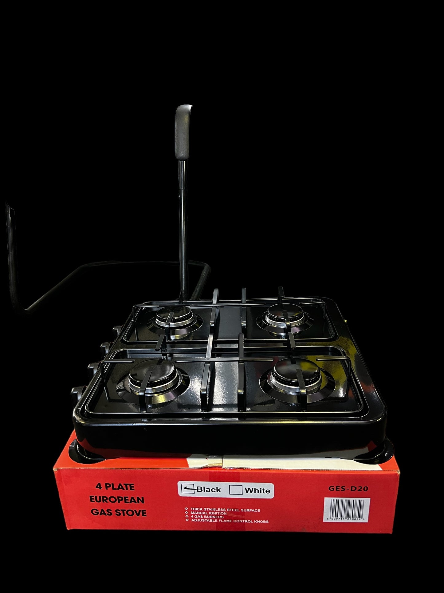 4 Plate Black European Style Gas Stove