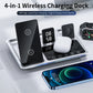 4 in 1 Multifunctional Wireless Charging Station with Digital Display, White Light, Time Function