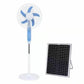 Solar Fan Rechargeable Stand Fan with FREE Solar Panel 3 Modes 16 Inches 45cm Stand Fan with USB/Light AC/DC White/Black